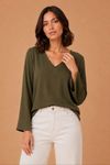 BLUSA MANGA SINO VERDE